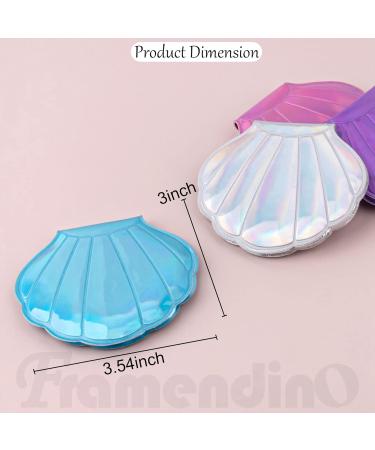Framendino 4 Pack Portable Glitter Shell Makeup Mirrors - Double-Sided Compact Travel Mirrors for Women and Girls - Buy Online on GoSupps.com