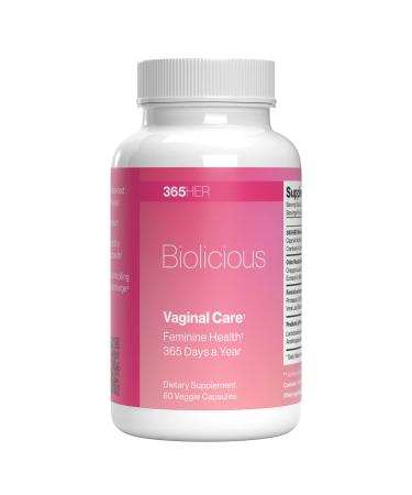 365 HER Biolicious Natural Vaginal Care Supplement (60 Capsules) | Neutralizes Odor and Reduces Discharge | Combats UTI and BV | Prebiotics and Probiotics | Balance pH Levels | Gluten-Free | Vegan