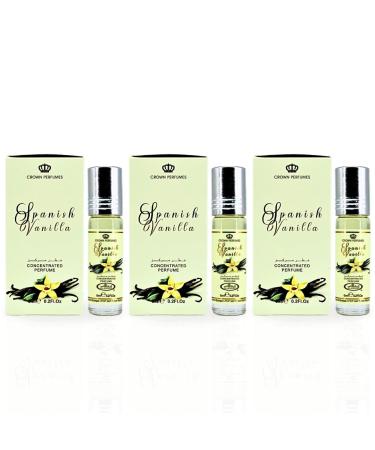 Al-Rehab Spanish Vanilla Perfume Oil 6ML (0.2 Oz) (PACK OF 3) - Arabian Perfume Oils For Women - Long Lasting Concentrated Perfume Oil - A Luxurious Soft & Sweet Women's Fragrance For An Elegant Touch Spanish Vanilla (PACK OF 3) - Buy Online on GoSupps.com
