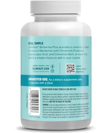 SlimFast Berberine Plus Capsules - Berberine Supplement with HCL Chromium Picolinate Alpha Lipoic Acid & Cinnamon Bark - 60 Count for Weight Management & Metabolism Support - Buy Online on GoSupps.com