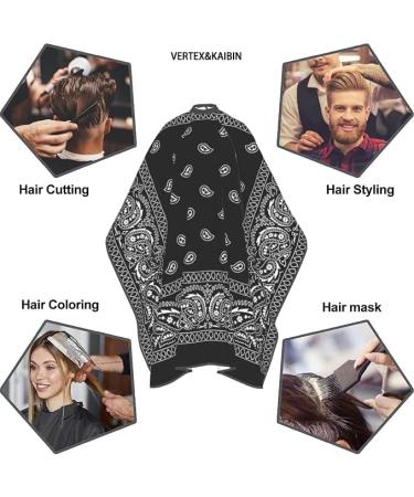 VERTEX&KAIBIN Black Paisley Barber Cape for Men - Professional Cool Design | Premium Barber Supply - Buy Online on GoSupps.com