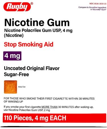Rugby Sugar-Free Nicotine Gum 4MG - Original - 110 Pieces | Long-Lasting Freshness - Buy Online on GoSupps.com