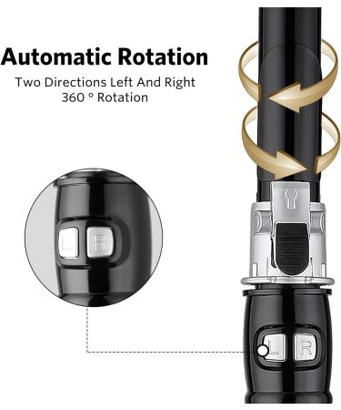 Curling Wand Automatic Curling Iron Automatic Hair Curler Rotating Curling Iron Hair Waver Hair Styling Irons 30s Instant Heat Wand 110-240v 1.1inch/28mm Curl Black - Buy Online on GoSupps.com