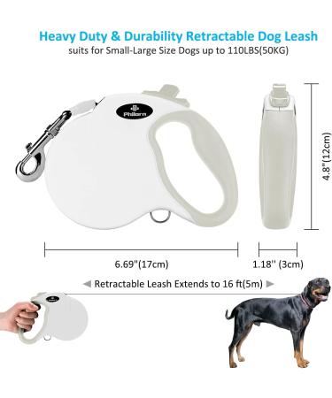 Buy Philorn 5m Reflective Retractable Dog Leash - Flexible Non-Slip Handle One-Button Lock for Medium to Large Dogs up to 50kg - International Shipping Available - Buy Online on GoSupps.com