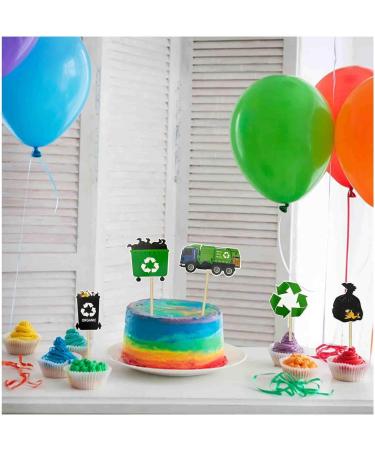 Garbage Truck Birthday Party Supplies Garbage Truck Cupcake Toppers for Trash Truck Waste Management Recycling Party Supplies - Buy Online on GoSupps.com