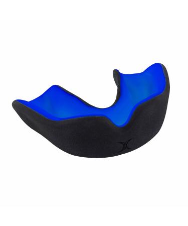 Gilbert Adult Rugby Orthodontic Teeth Protector - X Brace Dual Density Black/Blue