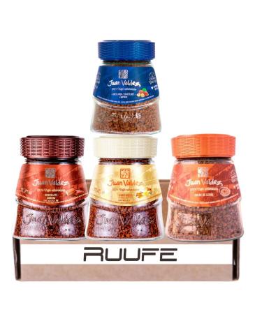 Juan Valdez Hazelnut Vanilla Cinnamon Chocolate & Dulce de Leche Flavor Instant Coffee (4 pack) (95gr/3.3 Oz) Caf Juan Valdez Soluble Liofilizado de Avellana vainilla canela y chocolate
