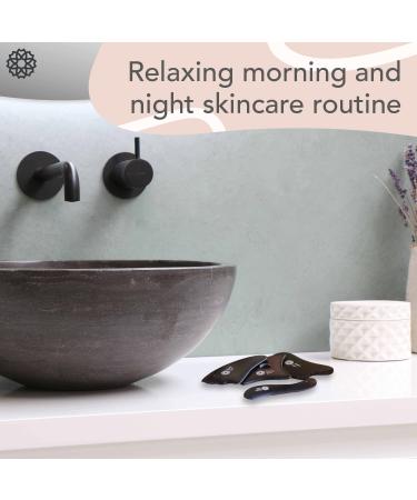 Large Gua Sha Massage Set - 4Pcs - Facial Stones for Skincare & Therapy - Scraping Tools with E-Book - Bian Stone Gu Sha - Buy Online on GoSupps.com