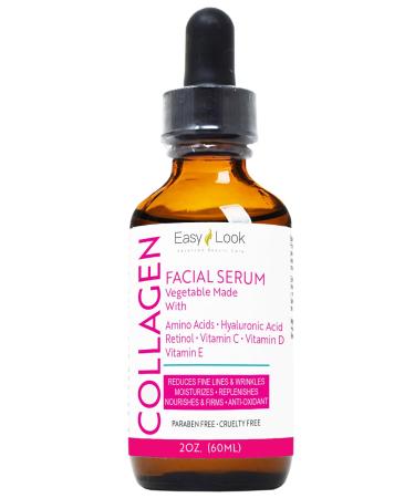 Collagen Serum for Face - Anti-Aging Facial Serum Tighten Lift Hydrate & Plump All Skin Types Reduce Fine Line & Wrinkles 2oz