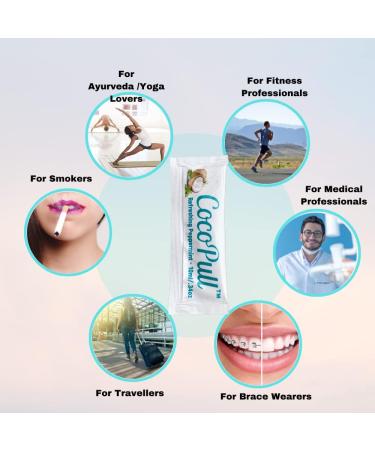 CocoPull Organic Oil Pulling 14 Sachets - Coconut & Peppermint Oil for Healthy Teeth, Gums, Bad Breath & Whitening - Buy Online on GoSupps.com