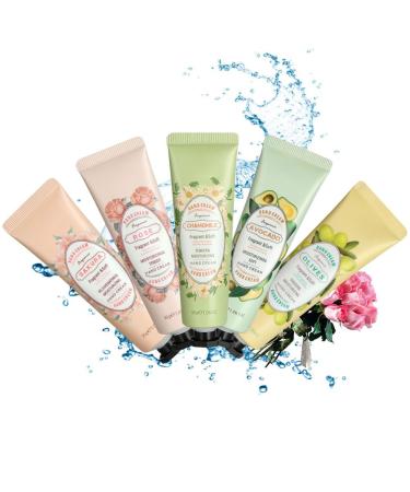 LOPHE Mini Cr mes pour les Mains 5 Pcs Ensemble de Cr me pour les Mains Cr me Hydratante Cr me Mains R paratrice Cr me Hydratante Pour Les Mains Pour les Mains et les Pieds Secs B