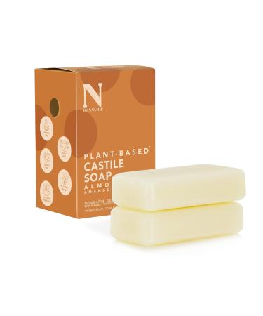 Dr. Natural Pure Castile Bar Soap - Almond Scent 4 oz (8 Bars) | Ultra-Moisturizing Essential Oils & Shea Butter Cleanser - Buy Online on GoSupps.com