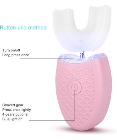 U Shape Electric Sonic Toothbrush 4 Gears Adjust Cold Light Teeth Whitening Device Automatic Adult Toothbrush Oral Care Tool - Buy Online on GoSupps.com