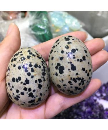 Natural Crystal Rough Specimen 2pcs Natural Speckled Stone Crystal Egg Specimen Decoration Collection for GiftStone