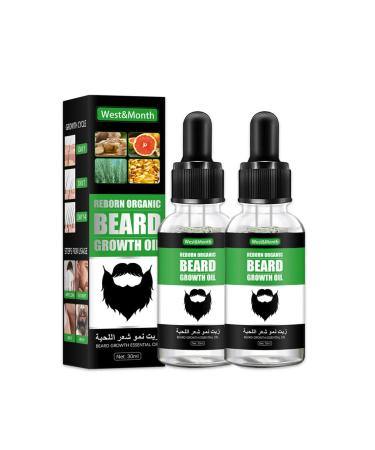 2PCS West & Month Beard Growth Oil 30 ml of beard growth oil of course beard accelerated hair growth accelerate beard growth serum for face hair growth