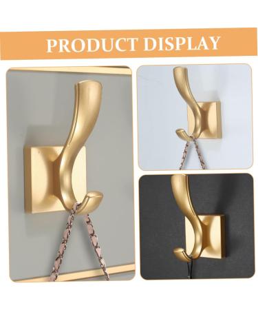 Alipis 2pcs No Punching Hook Heavy Duty Clothes Hanging Storage Hook Shoe Cabinet Wall-Mounted 10.00X5.20X3.00CM Golden - Buy Online on GoSupps.com