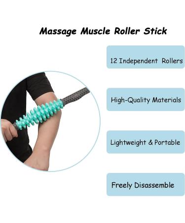 OVERNEWS Massage Roller Stick - Cellulite Massager for Back, Legs, Neck - Light Blue - Buy Online on GoSupps.com