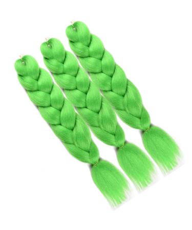 Lime Color Kanekalon Braiding Hair Crochet Synthetic Jumbo Braids 24 Inch 3pcs/Lot - Twist, Box Braids, 3 Pack - Buy Online on GoSupps.com