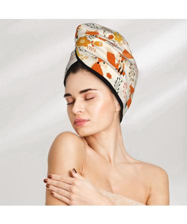 Hair Towel Wrap with Button - Quick Drying Towel Turban for Fast Hair Drying | Flower Fox - Buy Online on GoSupps.com