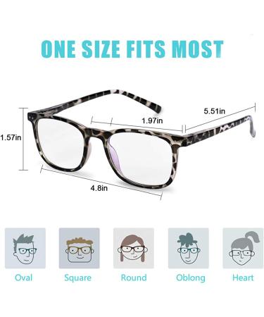 Blue Light Blocking Glasses | Anti Glare Computer Eyewear for Men and Women | UV 400 Protection, Reduce Eye Strain | Square Leopard and Transparent Frames - Buy Online on GoSupps.com