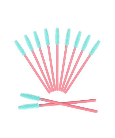 GCQQ 50PCS Silicone Mascara Wands  Disposable Mascara Wand  Tower-shape Silicone Spoolie Pink  Soft Lash Spoolies Brush for Eyelash Extensions  Lift and Brow (Pink+Green) Pink+Green 50pcs