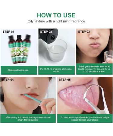 Coconut Oil Pulling Mouthwash - Mint Flavor Alcohol-Free Teeth Whitening & Tongue Scraper Set for Fresh Breath - Buy Online on GoSupps.com