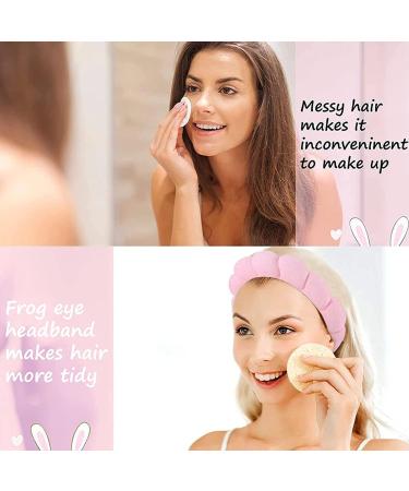 CEVILIA 3pcs Puffy Spa Headband Set for Women - Sponge Terry Towel Fabric Hair Band for Face Washing & Makeup (Black+Blue+Pink) - Buy Online on GoSupps.com