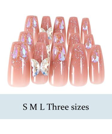 AJTUTUS Butterfly False s Long Ballerinas Stick on s Full Cover Tips Artificial s Press On s for Women - Buy Online on GoSupps.com