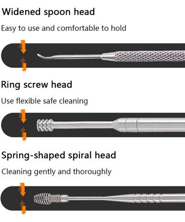 Flbirret 6pcs Ear Wax Remover Kit - Stainless Steel Ear Pick & Spiral Cleaner Set, Portable & Waterproof with Storage Box - Buy Online on GoSupps.com