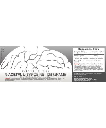N-Acetyl L-Tyrosine Powder 125g | Natural Nootropic Supplement for Memory & Focus | Amino Acid for Healthy Stress Levels - Buy Online on GoSupps.com