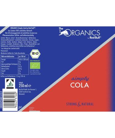 Red Bull Organics Simply Cola - 24 Palette Doses (250ml) | 100% Natural Ingredients | Eco-Friendly & Disposable | Buy in Germany - Buy Online on GoSupps.com
