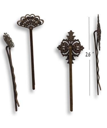 Retro Leaf Hair Pins Set - 20PCS/10Pairs Vintage Bronze Bobby Pins for Women and Girls - Buy Online on GoSupps.com