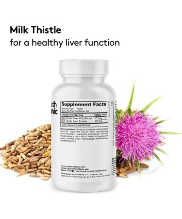 Liver Detox Cleanse Pills with Silymarin Milk Thistle Complex | Youth & Tonic Liver Support Supplement | 60 Herbal Capsules - Buy Online on GoSupps.com