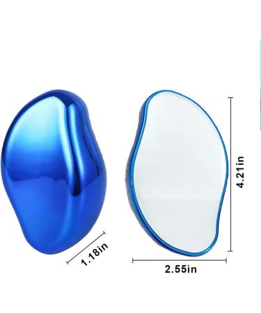Crystal Hair Eraser - Painless Hair Remover for Women and Men | Exfoliation Tool for Arms, Legs, and Back | Reusable & Washable Epilator (Blue) - Buy Online on GoSupps.com