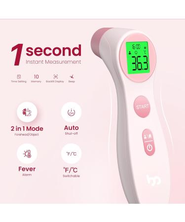 Non-Contact Infrared Baby Thermometer - Digital Body Temperature Reader for Kids (Pink) - Buy Online on GoSupps.com