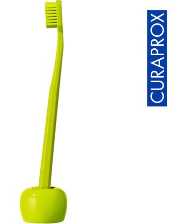 Curaprox Ceramic Toothbrush Holder - Green - Stylish & Durable Toothbrush Base for International Shipping - Buy Online on GoSupps.com