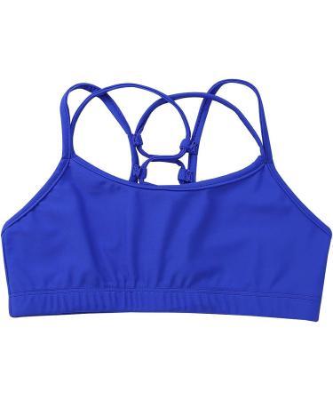Moily Kids Girls Blue Cross Back Crop Top | Gymnastics Dance Sports Bra Size 14 - Buy Online on GoSupps.com