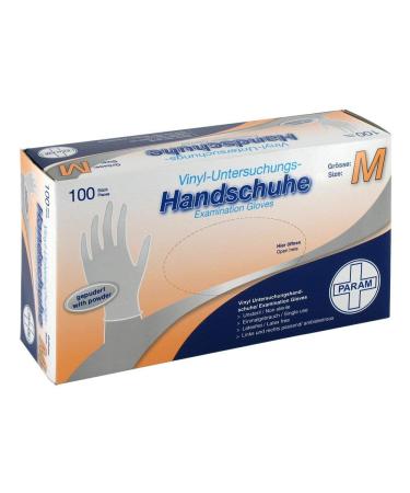 Param GLOVES Disposable Vinyl Powdered M 100 pcs