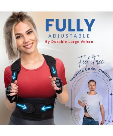 TK CARE PRO Back Posture Corrector for Men - Full Back Brace - Black Large - Buy Online on GoSupps.com