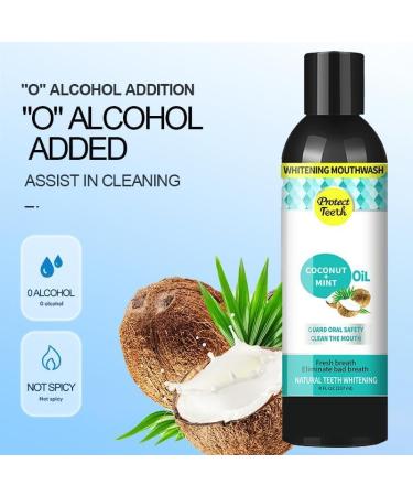  Zavonirae Coconut Oil Mouthwash for Teeth with Tongue Scraper Natural Mouth Care Bad Breath Control Alcohol Free Teeth Whitening Gum Health No - Buy Online on GoSupps.com