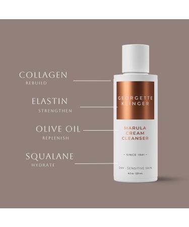 Georgette Klinger Marula Cream Cleanser - Moisturizing Hydrating Nourishes Dryness Gentle Daily Face Wash Removes Makeup Dirt Free Radicals for Normal Dry Sensitive Skin - 4.2 oz 4.2 Ounce (Pack of 1) - Buy Online on GoSupps.com