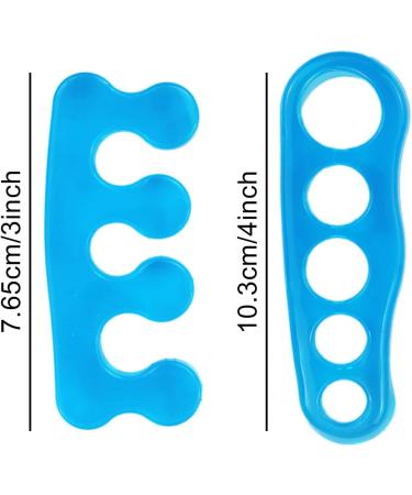 Blue Gel Toe Separators Set - Bunion and Hammer Toe Correctors for Manicure and Relaxation - 2 Pairs for Men and Women - Buy Online on GoSupps.com