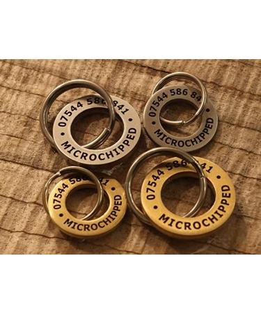 Round Solid Brass and Stainless Steel Deep Engraved Custom Pet ID Tag Dog Tag Cat Tag Puppy ID Tag Personalised Pet Tag Funky Pet ID (Large) L (Pack of 1)