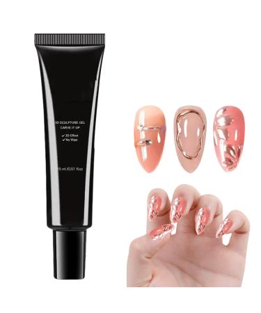 Opilroyn 15ml 3D Nail Art Sculpting Gel - Clear Candy Gum-like UV/LED Compatible Builder Gel | Perfect for 3D designs for DIY or salon nail art