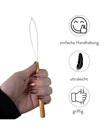 Hair2Heart Microring Needle with Loop for Hair Extensions | Precision & Safety for Nano & Microring Extensions | Durable Wooden Design - Buy Online on GoSupps.com