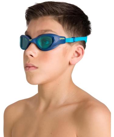 ARENA Children's Swimming Goggles - One Size Multicoloured Junior Goggles (Light Blue-Red-Blue) | Unisex Ideal for Kids | International Shipping Available - Buy Online on GoSupps.com