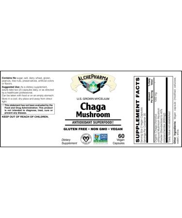 Chaga Mushroom Organic Mycelium Powder standardized to 40% polysaccharides (60 Vcaps) 1 Count (Pack of 1) - Buy Online on GoSupps.com