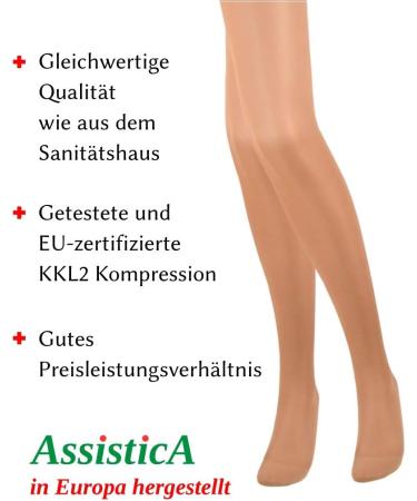 Buy 23-32 mmHg ASSISTICA Medical Compression Tights - Closed Toe Medium Beige (158-170 cm) | International Shipping - Buy Online on GoSupps.com