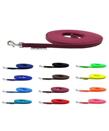 Tow leash biothane dog leash small dogs 9mm 3m / 10m / 15m dog leash biothane (10m without hand loop bordeaux) 10m without hand loop bordeauxx