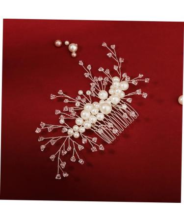 Housoutil Pearl Headpiece Pearl Clips for Hair Pearl Hair Clips Diamond Hair Clips Diamond Crystal Diamond Hair Accessories Bridal Hair Pin Hair Barrettes Wedding Bride Comb - Buy Online on GoSupps.com